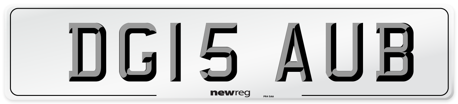 DG15 AUB Number Plate from New Reg